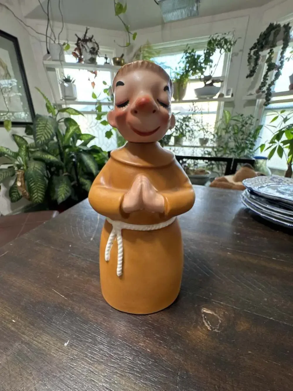 Lefton Friar Tuck Monk Decanter Vintage Ceramic Praying Padre 991
